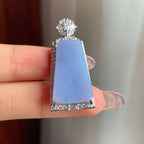 S925银镶冰种紫罗兰翡翠无事牌挂件（yc175933）