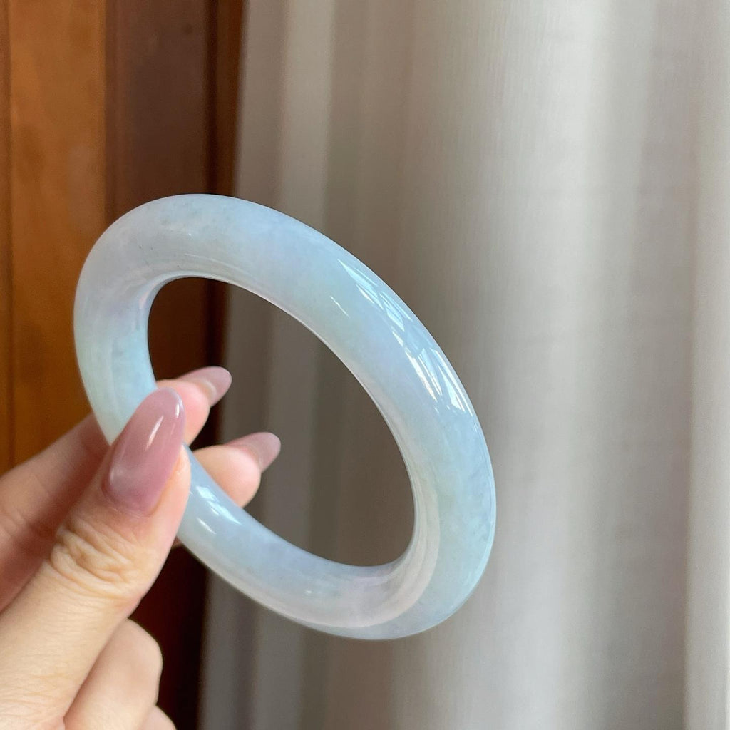 糯冰晴水翡翠圆条手镯（57.5mm）（yc286716）