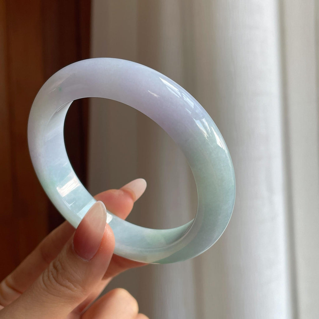 糯冰椿彩翡翠平安镯（59.2mm）（yc295071）