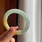 糯冰黄翡翡翠圆条手镯(56mm)（yc424297）