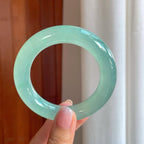 冰种晴底翡翠圆条手镯（55.4mm)（yc386436）