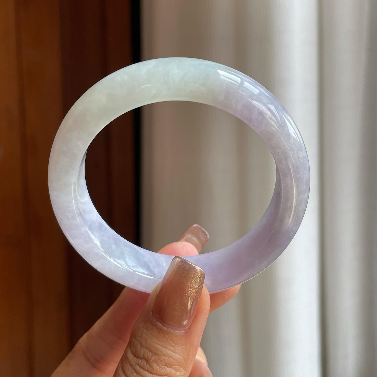 糯冰紫罗兰翡翠平安镯（54.5mm）（yc373911）