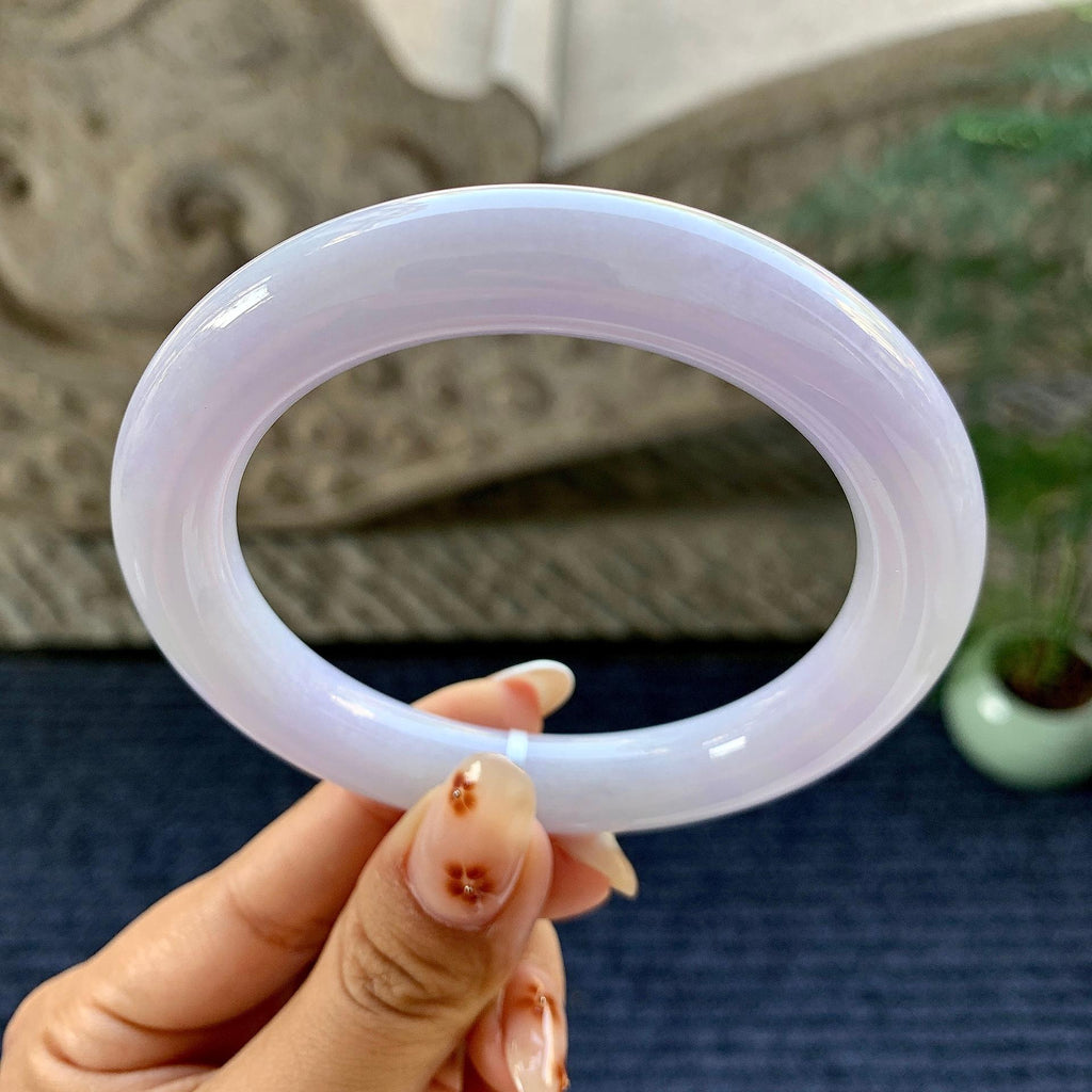 细糯种淡紫罗兰圆条手镯（59.8mm）（yc249450）