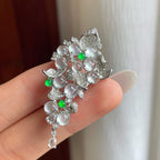 18k金镶冰玻种翡翠胸针（yc261416）