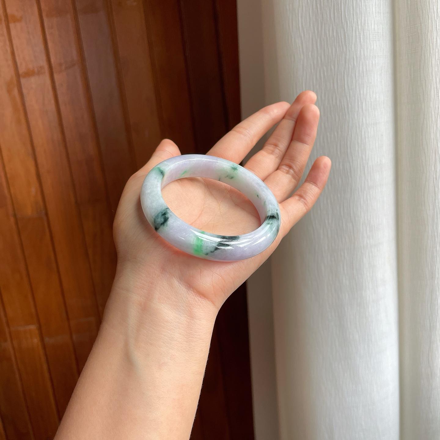 糯冰特色翡翠手镯（56.3mm）（yc333091）