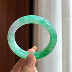 糯冰满圈绿花翡翠平安镯（55.8mm）（yc418895）