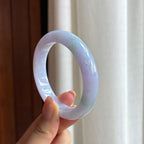 糯冰淡春底翡翠平安镯（53mm)（yc422979）