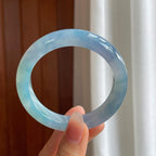冰种紫罗兰翡翠平安镯（56mm）（yc314113）