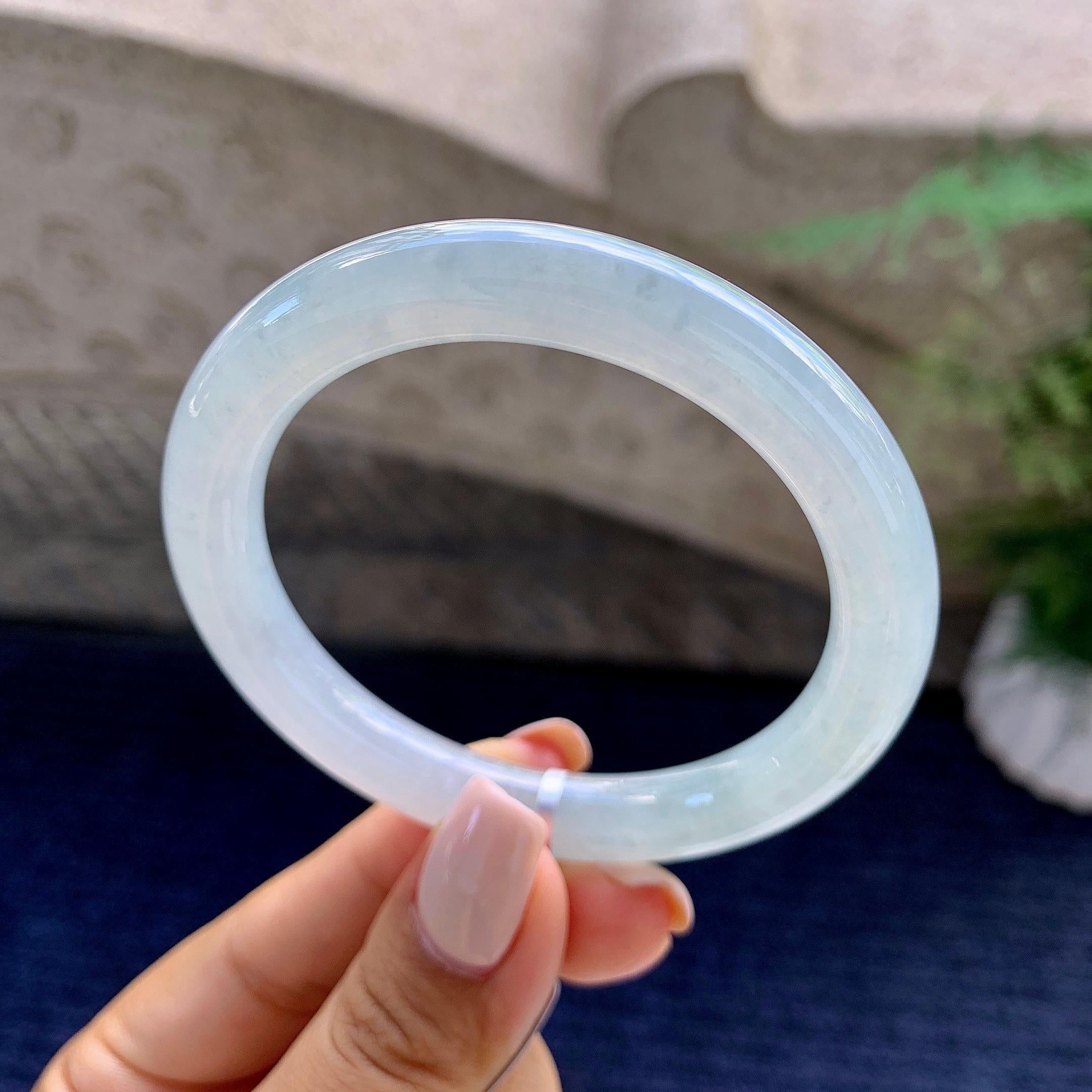 细糯种带底色圆条手镯（53.2mm）（yc223965）