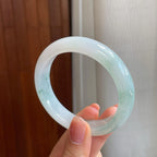 糯冰飘花翡翠平安镯（54.3mm)（yc323701）