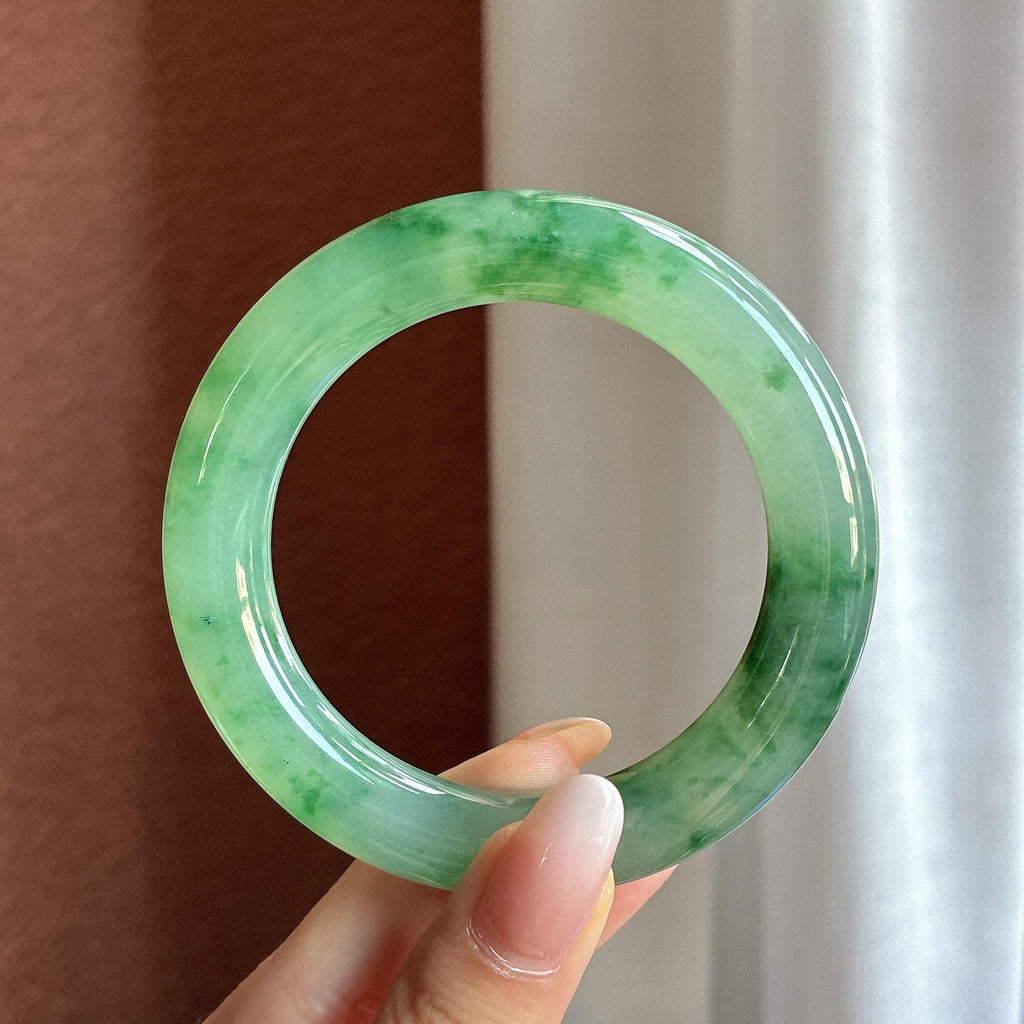 高冰种飘花圆条手镯 55圈（yc759998）