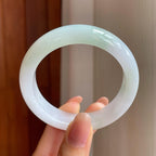 糯冰带色翡翠平安镯（51.2mm)（yc345407）