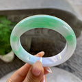 细糯种飘绿平安镯（55.3mm）（yc199559）