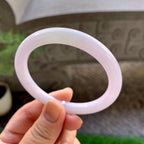 细糯种淡粉底圆条手镯（54.6mm）（yc229793）