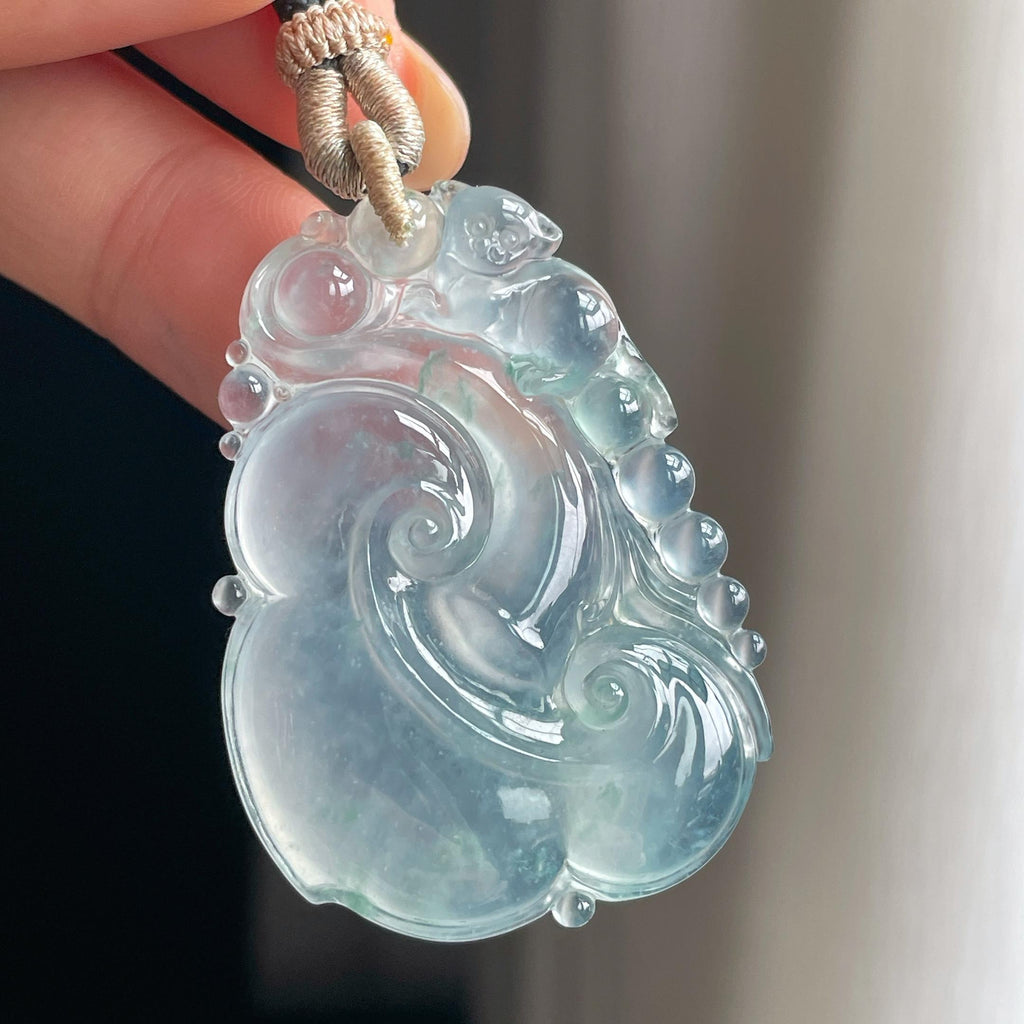 冰玻种飘花翡翠如意（yc417235）