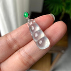 18K金钻镶冰种无色福豆吊坠（yc255618）