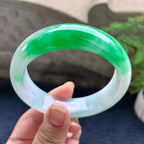 细糯种飘阳绿宽版轮胎手镯（59.8mm）（yc253725）