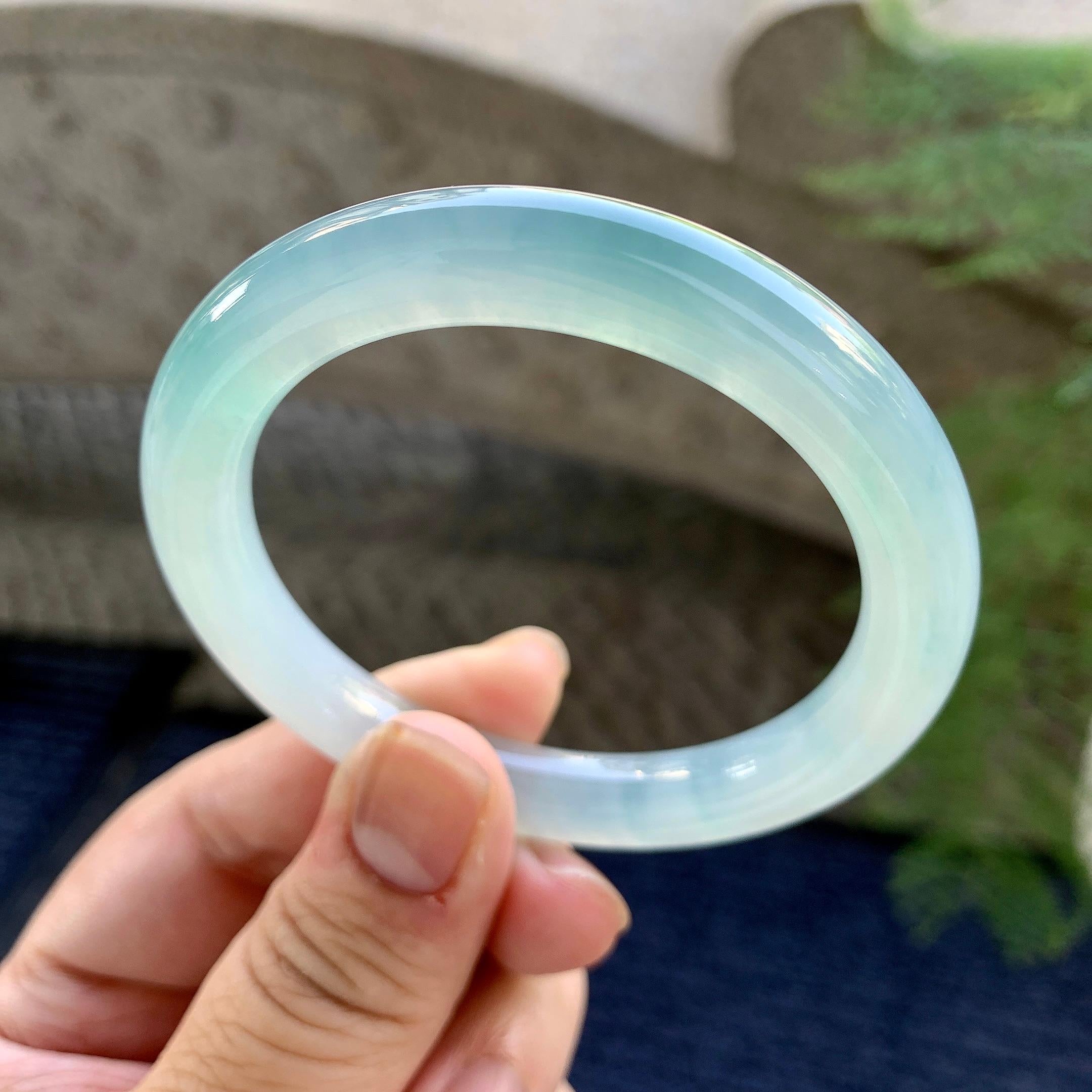 糯冰种晴水圆条手镯（51.8mm）（yc249375）