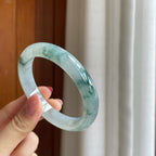 糯冰飘花翡翠平安镯（57.6mm）（yc301443）