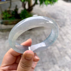 糯冰种飘花宽版轮胎手镯（57.2mm）（yc233907）