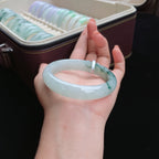 糯冰飘花正圈翡翠手镯（56mm）（yc017393）