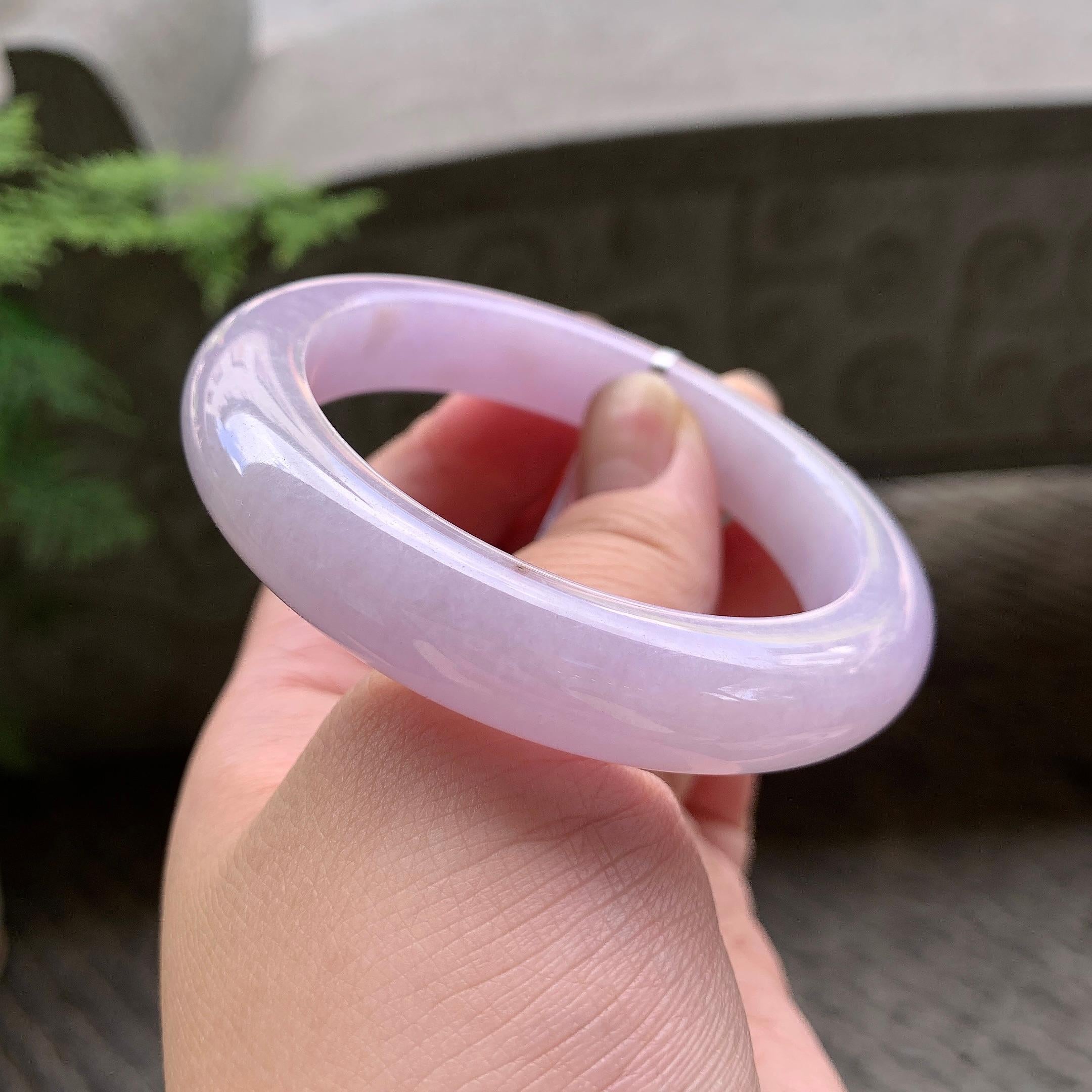 细糯种紫罗兰洒金平安镯（54.5mm）（yc202381）