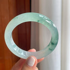 冰种飘花翡翠平安镯（57.8mm）（yc249151）