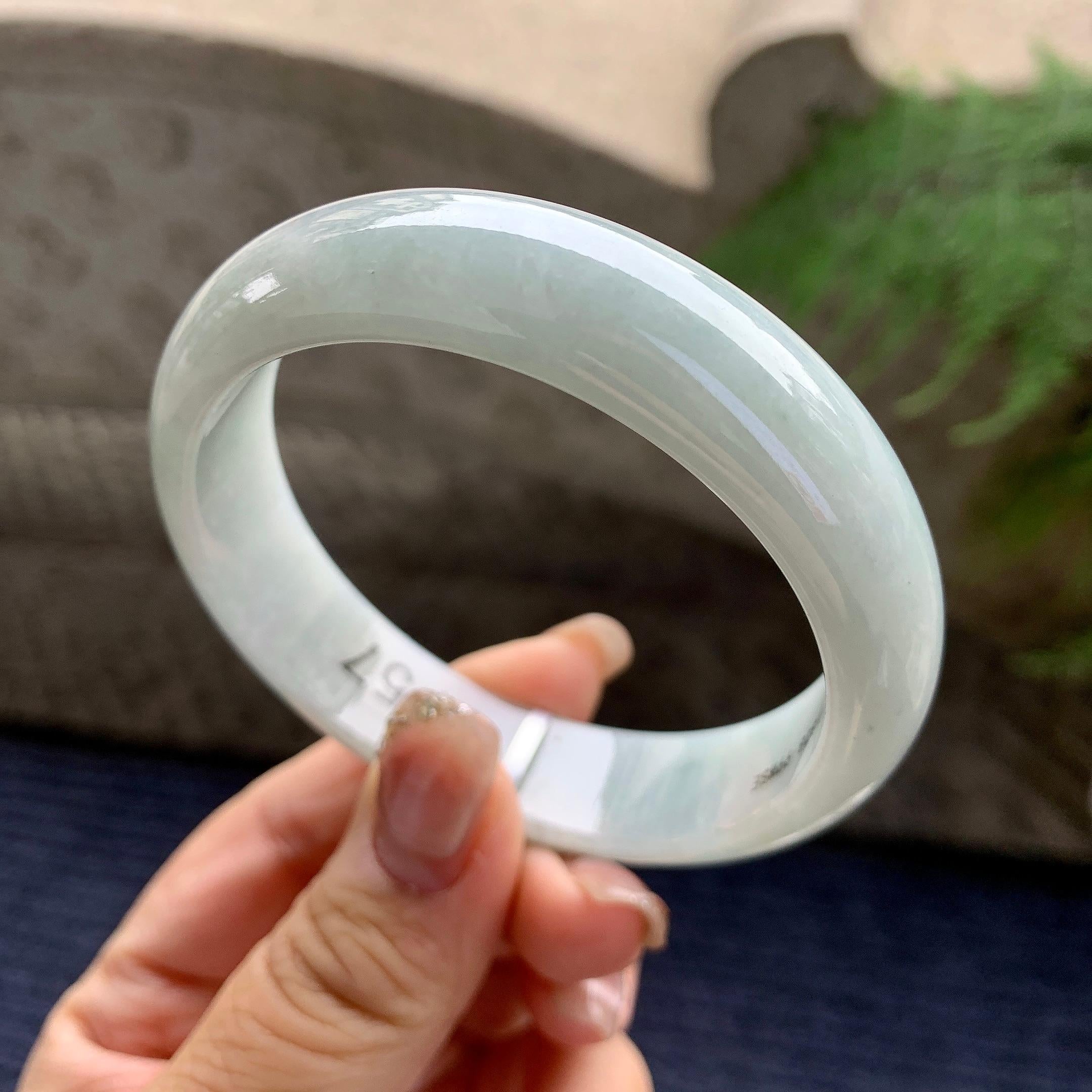 糯种淡晴底宽版轮胎手镯（57mm）（yc297962）
