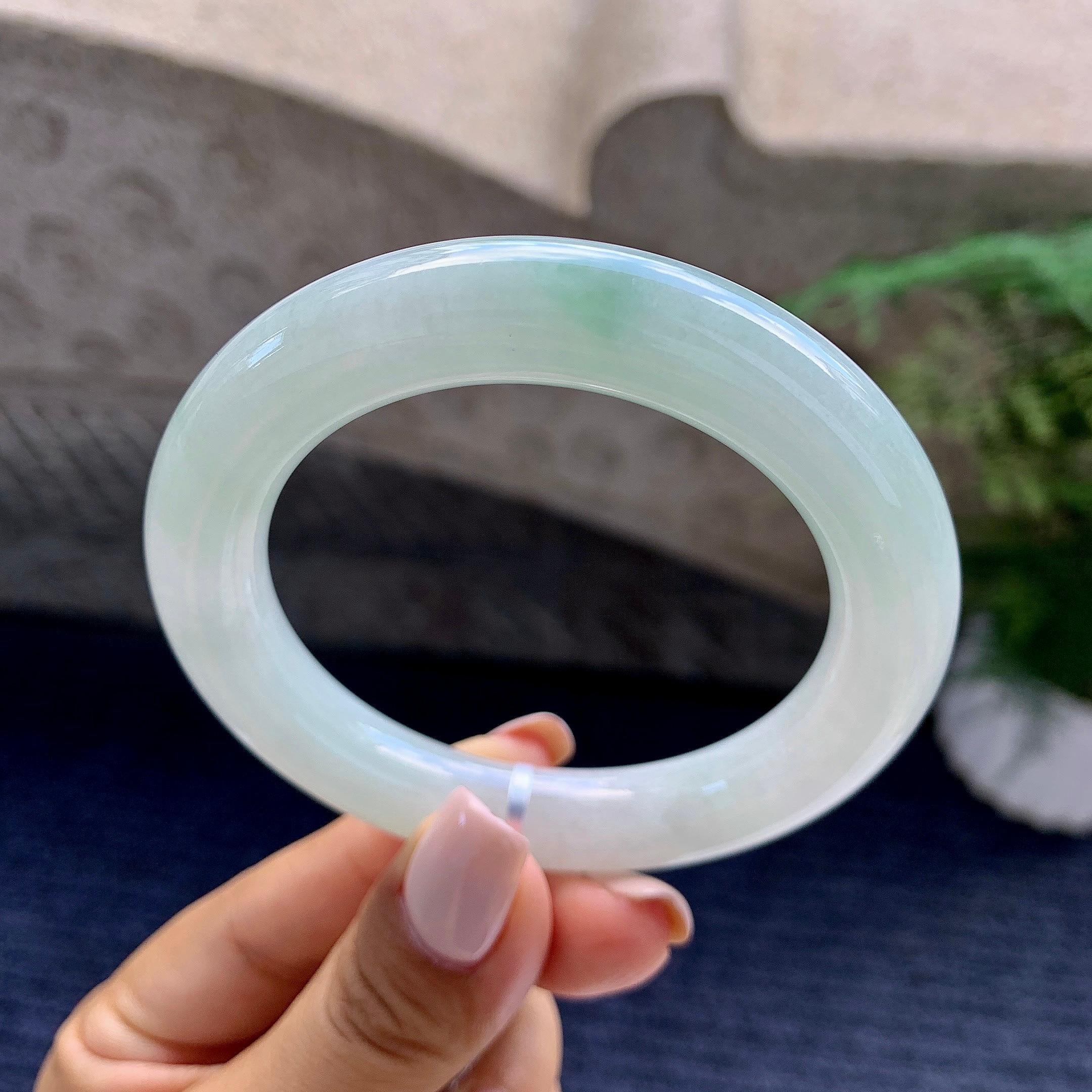 细糯种飘花圆条手镯（53.7mm）（yc223961）