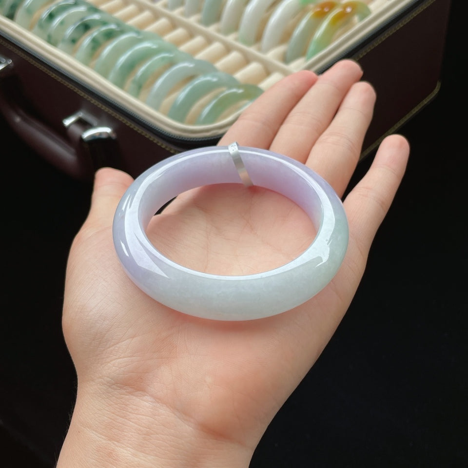 糯冰紫罗兰正圈翡翠手镯（55.5mm）（yc017183）