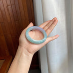 糯冰淡春底翡翠平安镯（54.4mm)（yc316085）