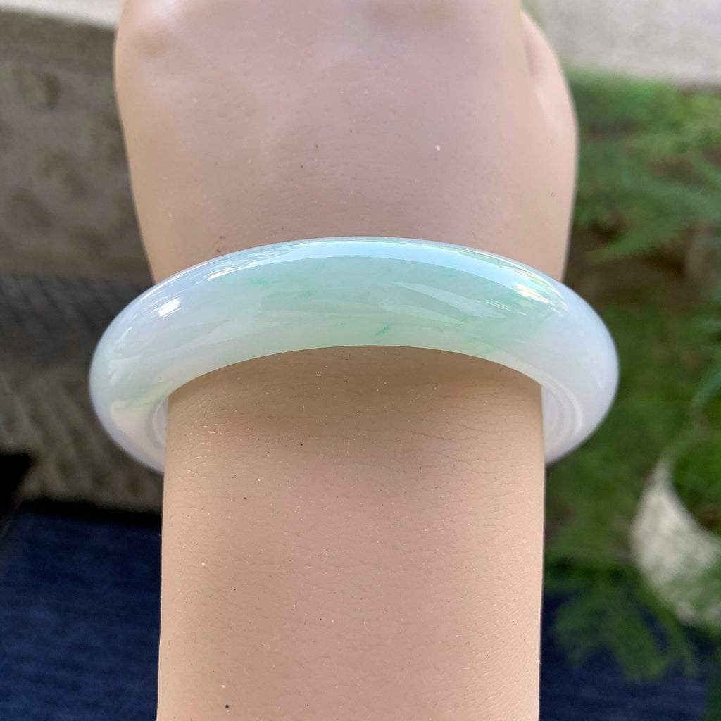 细糯种带底色飘花平安镯（56.3mm）（yc249439）