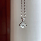 18k金镶玻璃种无色翡翠佛公（yc247156）