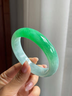 冰种阳绿平安镯（56mm）