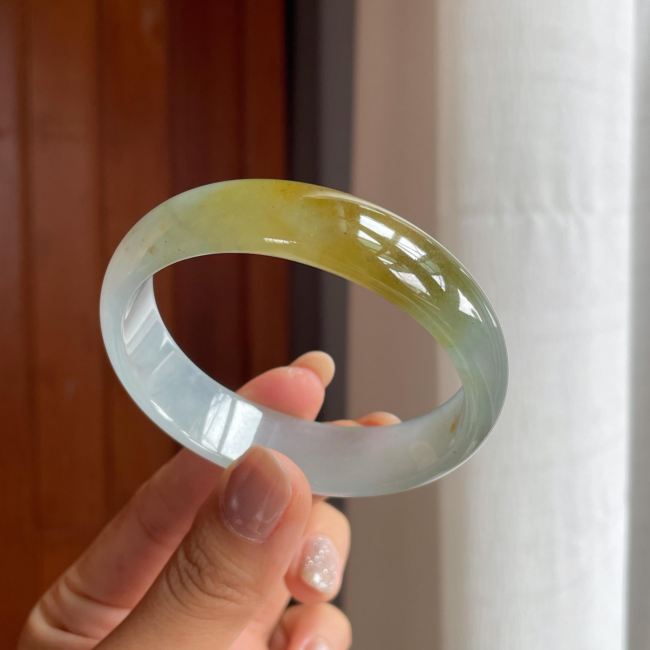 冰种宽版黄翡贵妃镯（57.5mm）（yc404781）