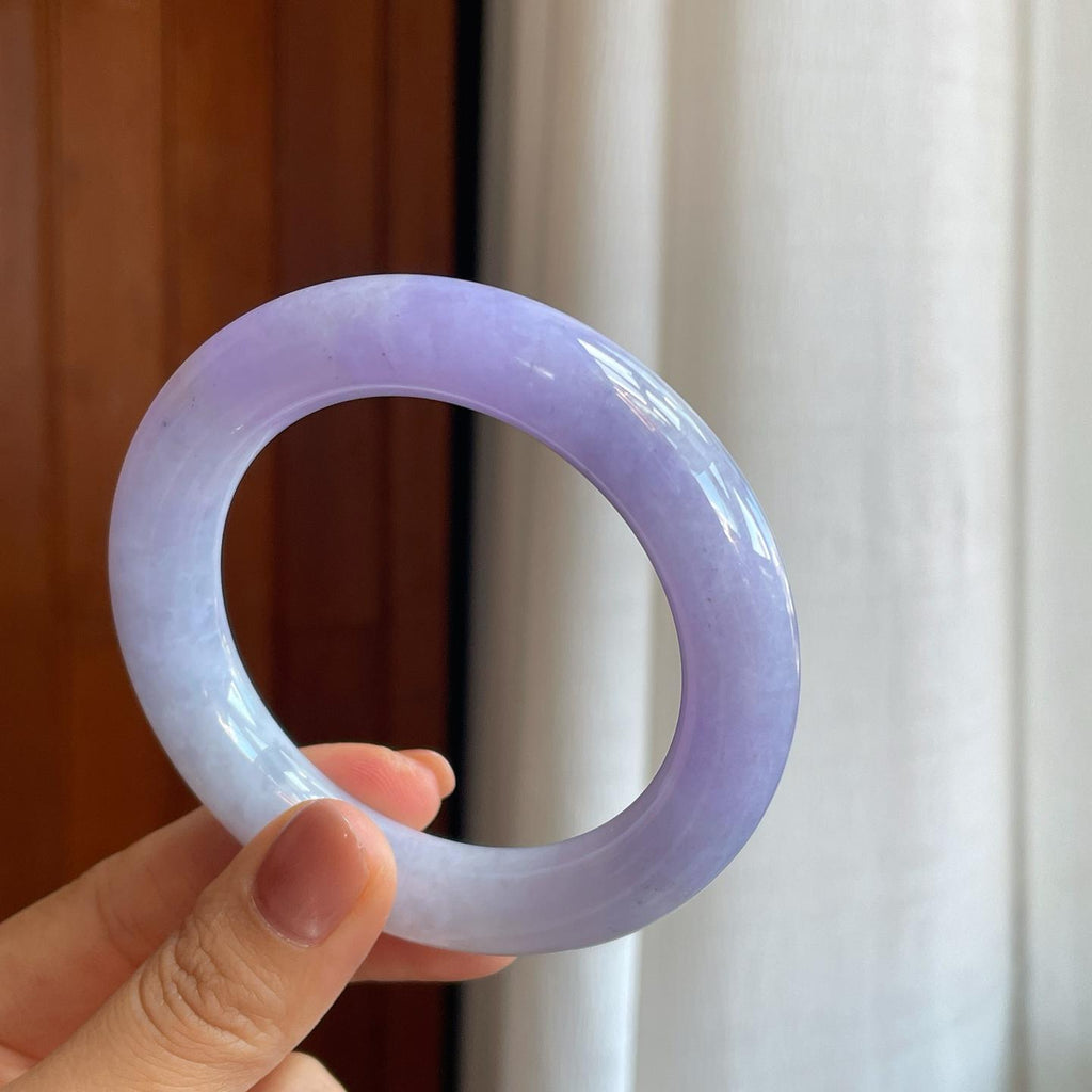 糯冰紫罗兰翡翠圆条手镯（56.6mm）（yc278731）