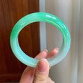 冰种带色翡翠平安镯（58mm)（yc329481）