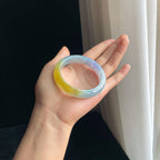 冰种黄翡特色翡翠平安镯（55mm)（yc349367）
