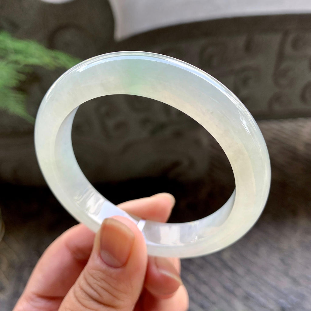 糯冰种飘绿平安镯（55.4mm）（yc195343）