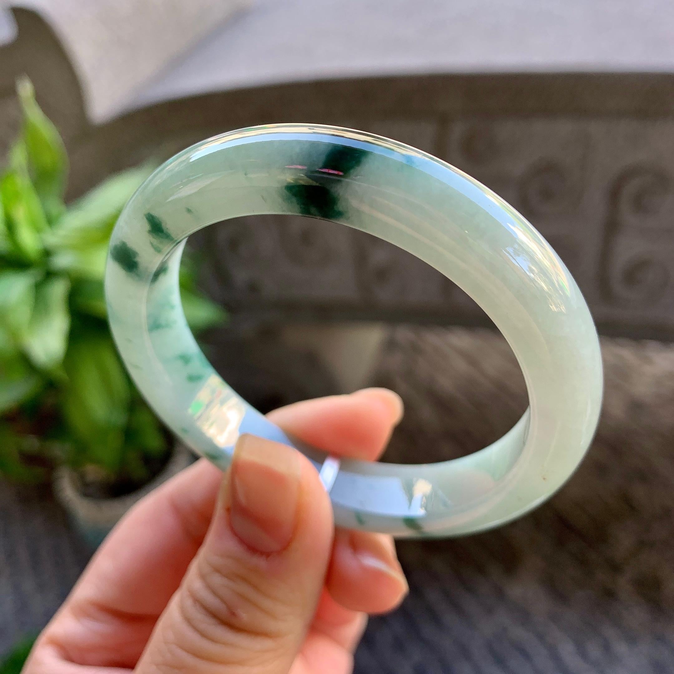 细糯种飘花平安镯（52.2mm）（yc308759）