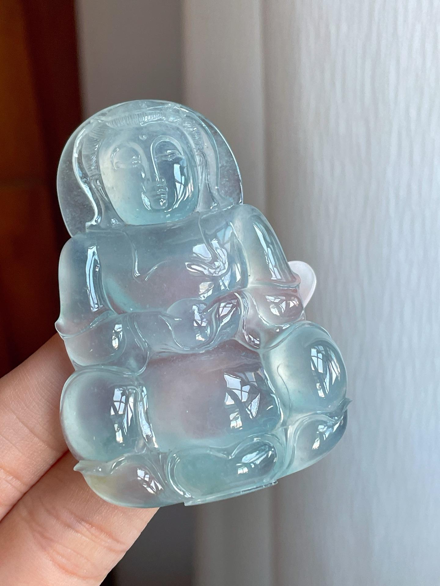 冰种淡晴底翡翠观音（yc266492）