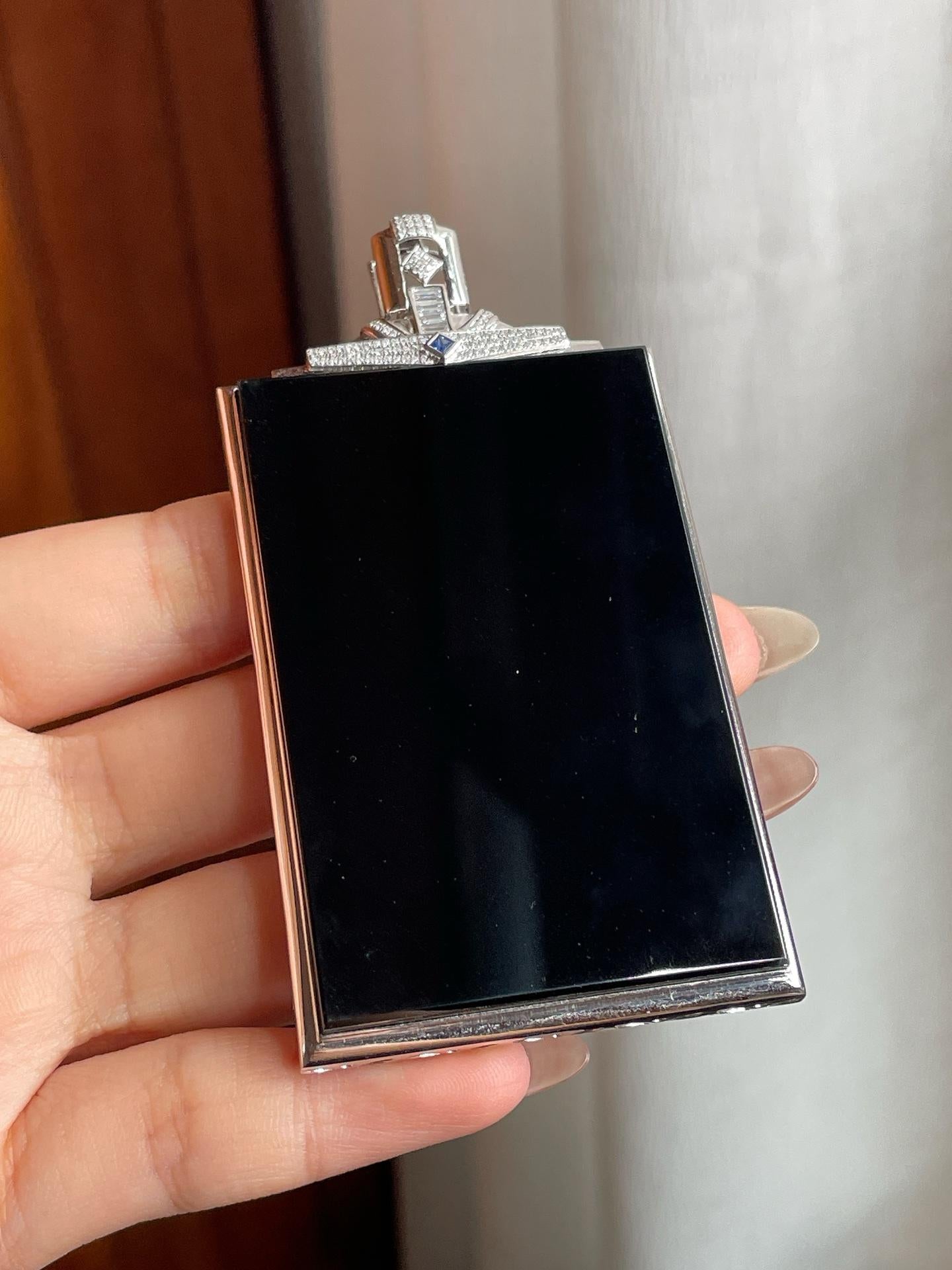 翠 18k真金真钻镶冰种墨翠无事牌（yc211317） – 思懿家