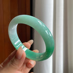 糯冰带色翡翠平安镯（58mm）（yc238189）