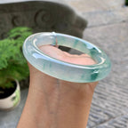 糯冰种飘花圆条手镯（57.4mm）（yc195369）