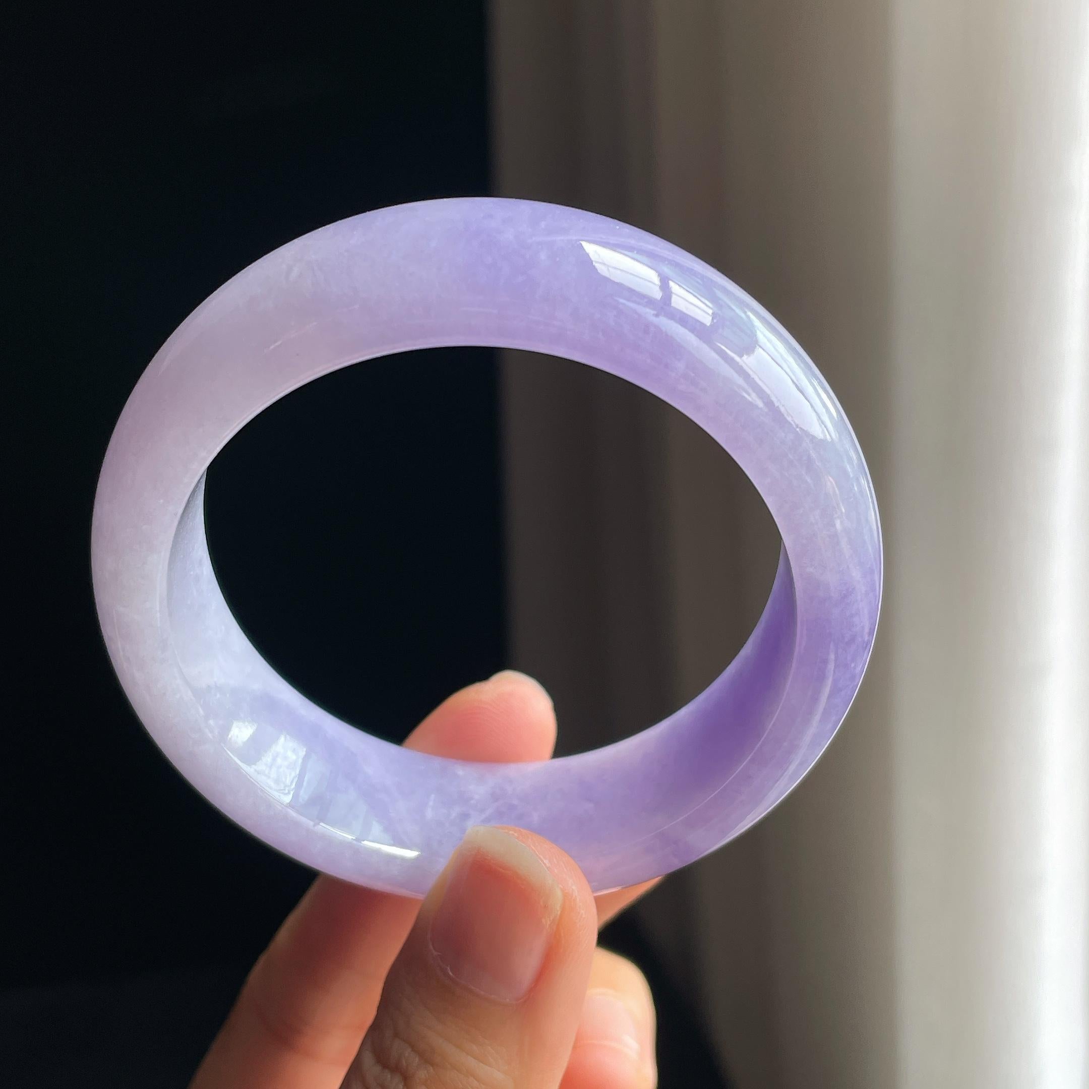 糯冰宽版紫罗兰翡翠平安镯（56.2mm)（yc374805）