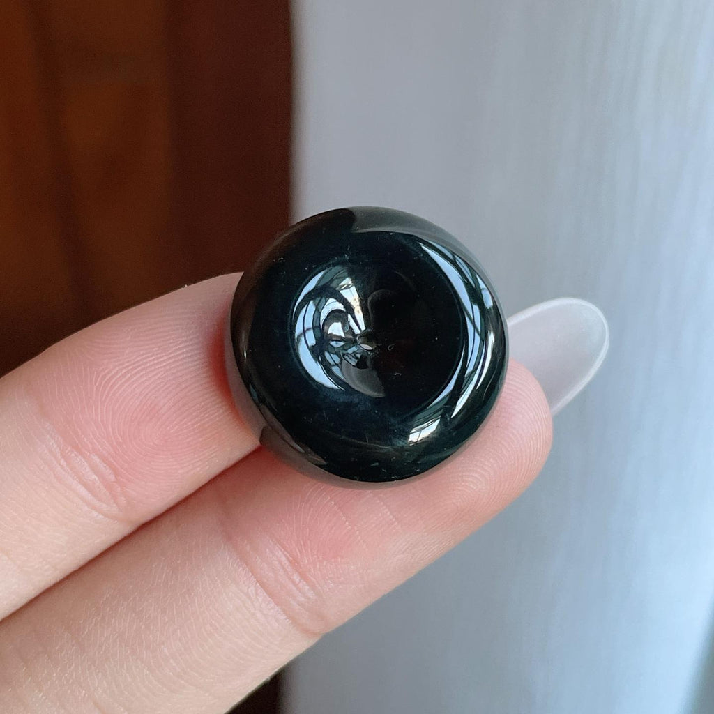 冰种墨翠翡翠平安扣（yc257820）