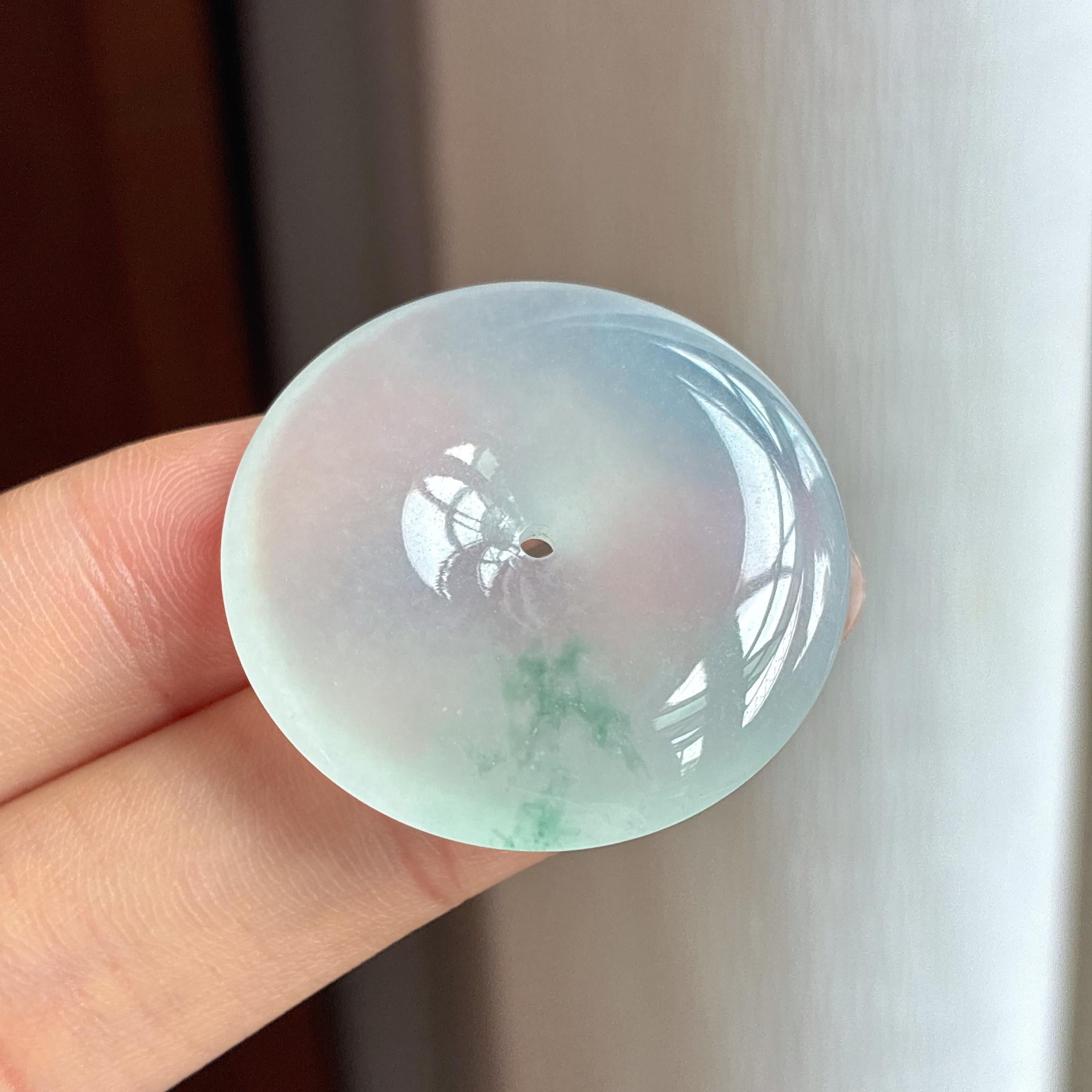 冰种飘花翡翠平安扣（yc434108）
