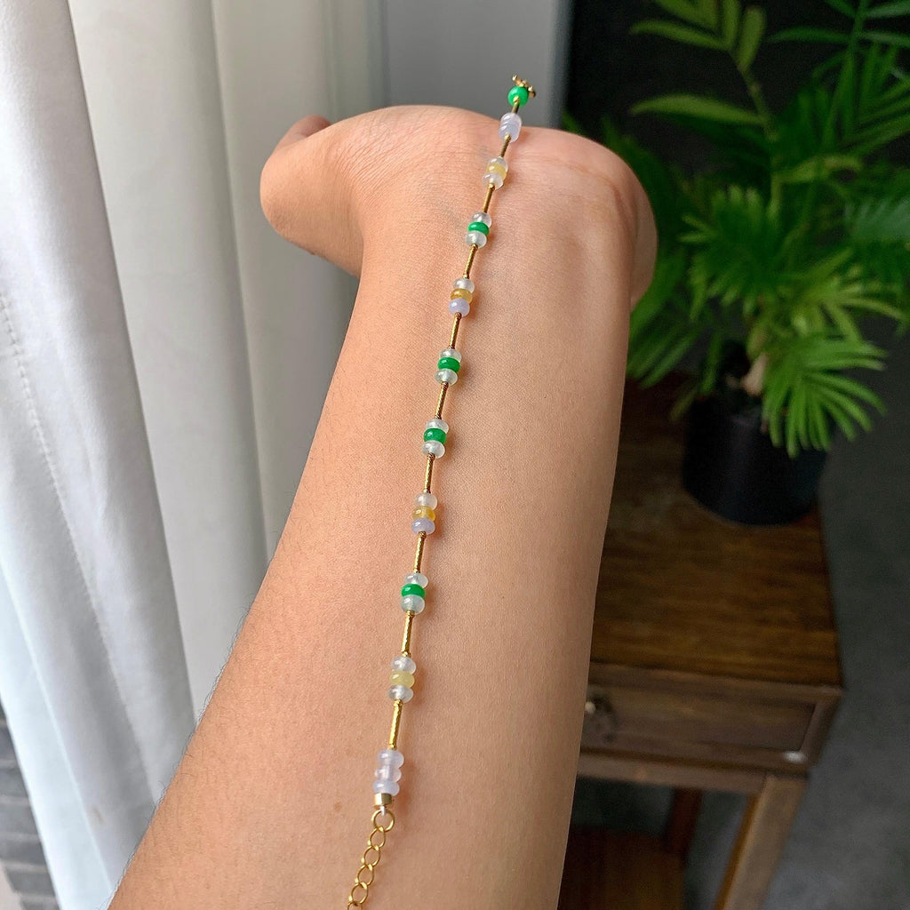 糯冰种多彩算盘珠手链（yc207283）