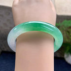 糯冰种翠绿圆条手镯（55.8mm）（yc228500）