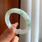 糯冰飘花翡翠平安镯（50.8mm）（yc366989）